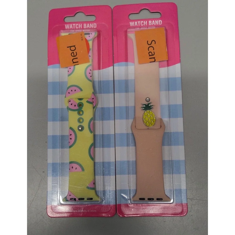 Summer Watch Band 2 Pack Compatible with Apple‎ Watch Watermelon Pineapple Pink